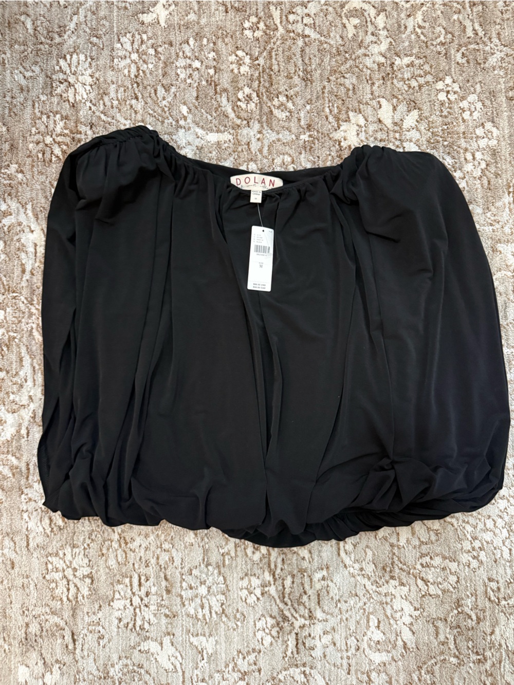 Dolan Black Cropped Bubble Blouse